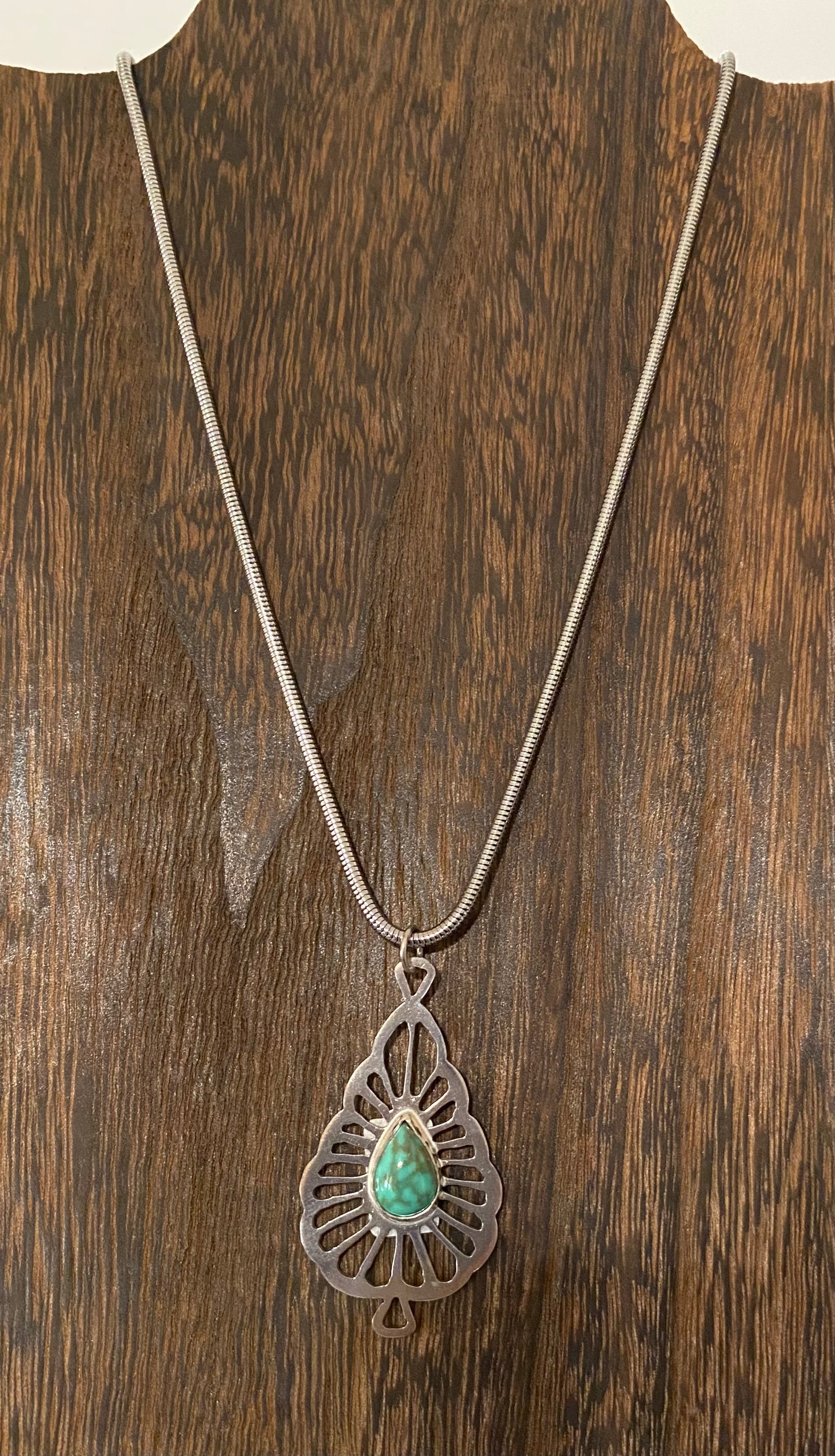 Art deco pendant with turquoise stone