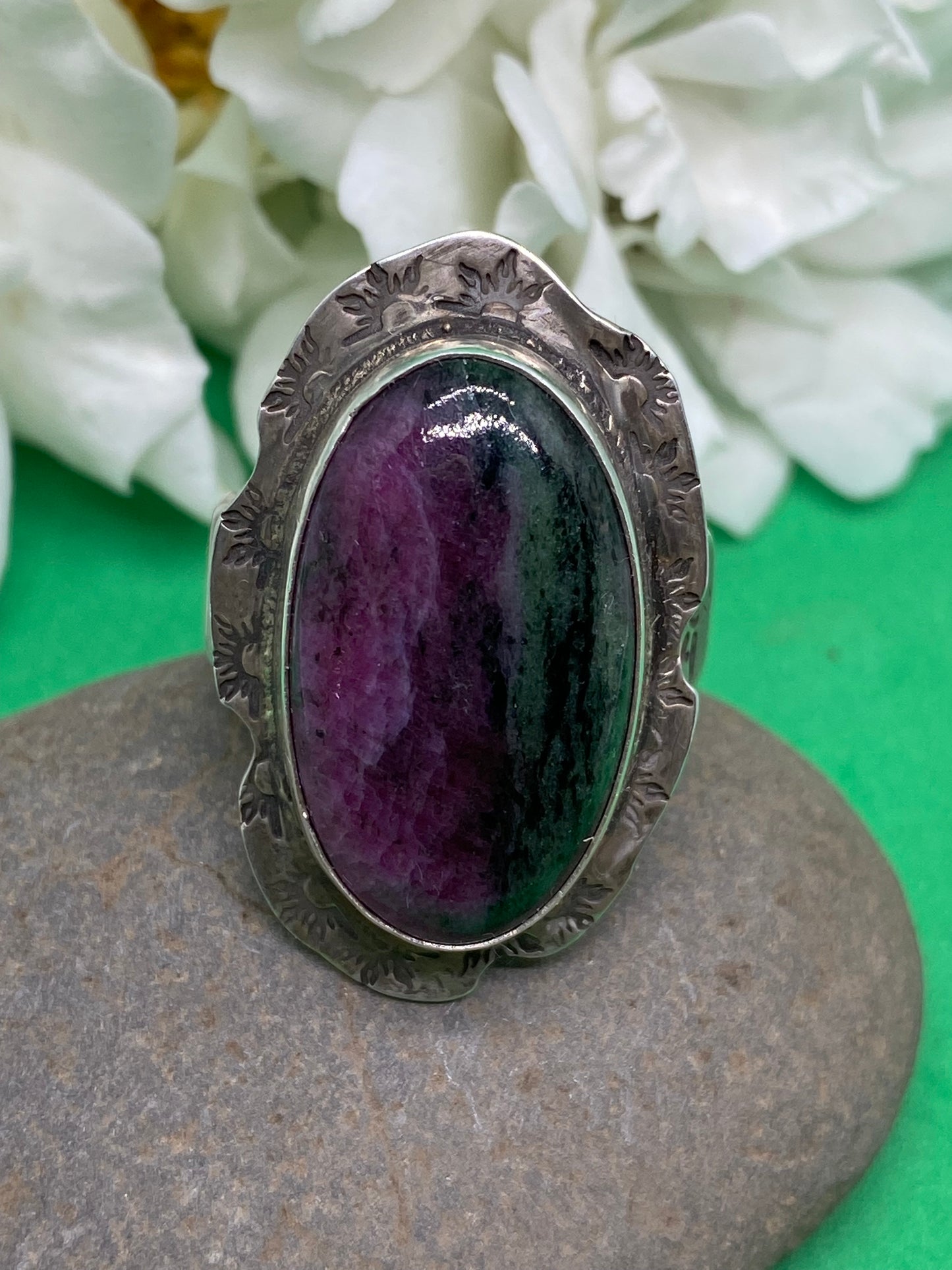 Sterling Silver with Ruby in Zoisite Ring