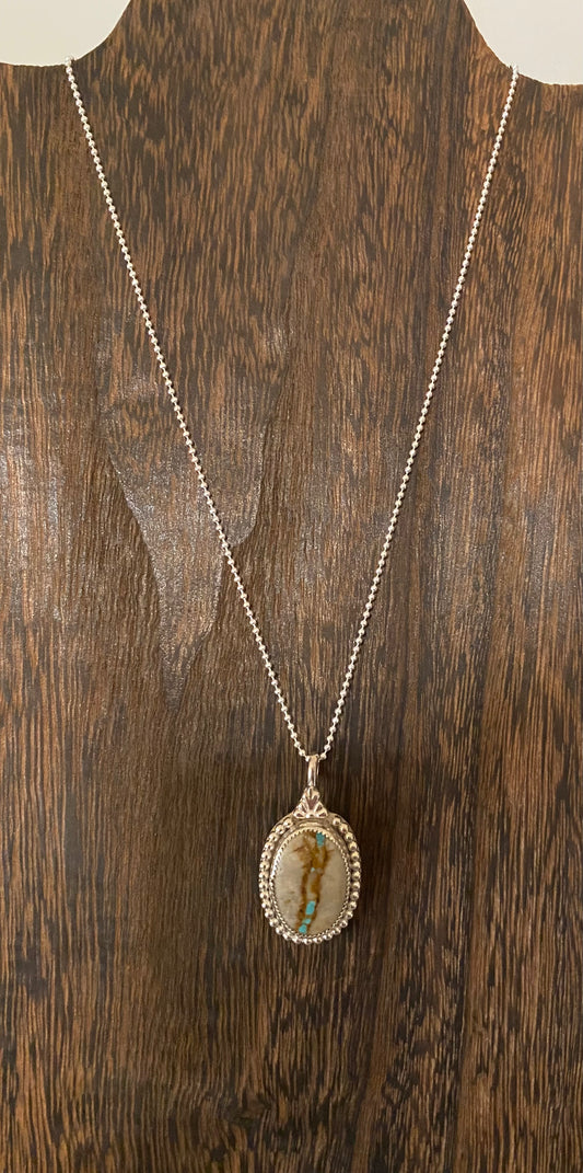 Kingman ribbon turquoise pendant